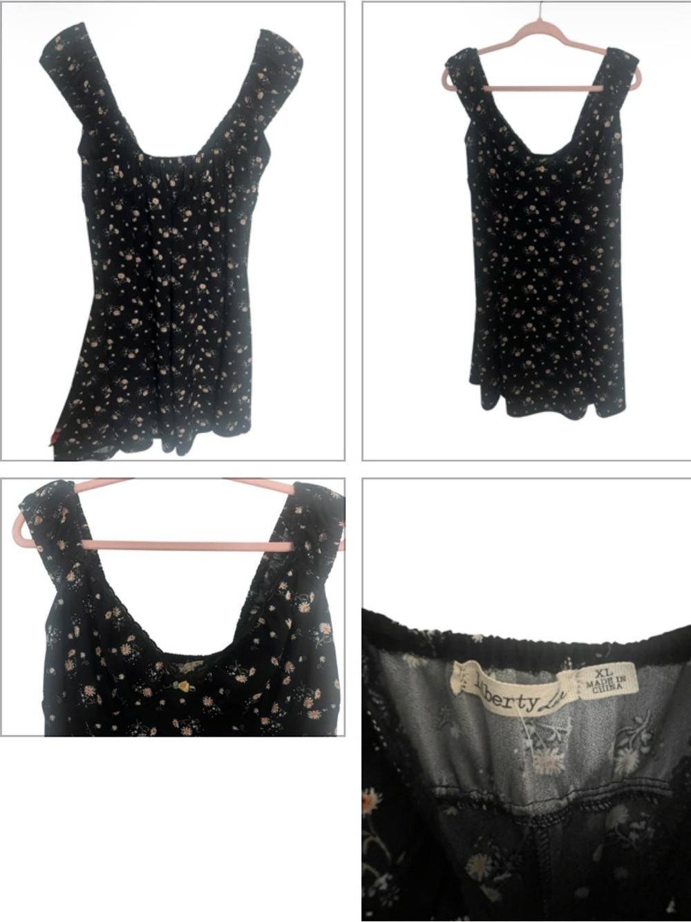 liberty Black Floral Square-Neck Sundress
